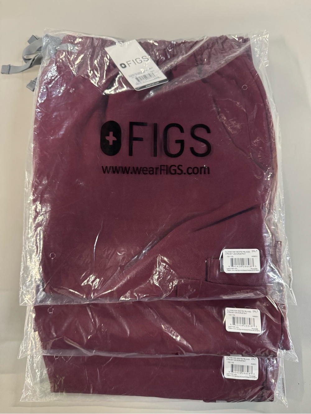 FIGS Dowa High-Rise Straight-Leg Scrub Pants Burgundy